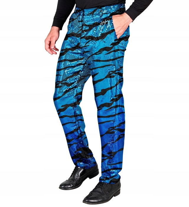 Kalhoty na párty Modré Flitry Pants Party Fashion Flitrové Z XL