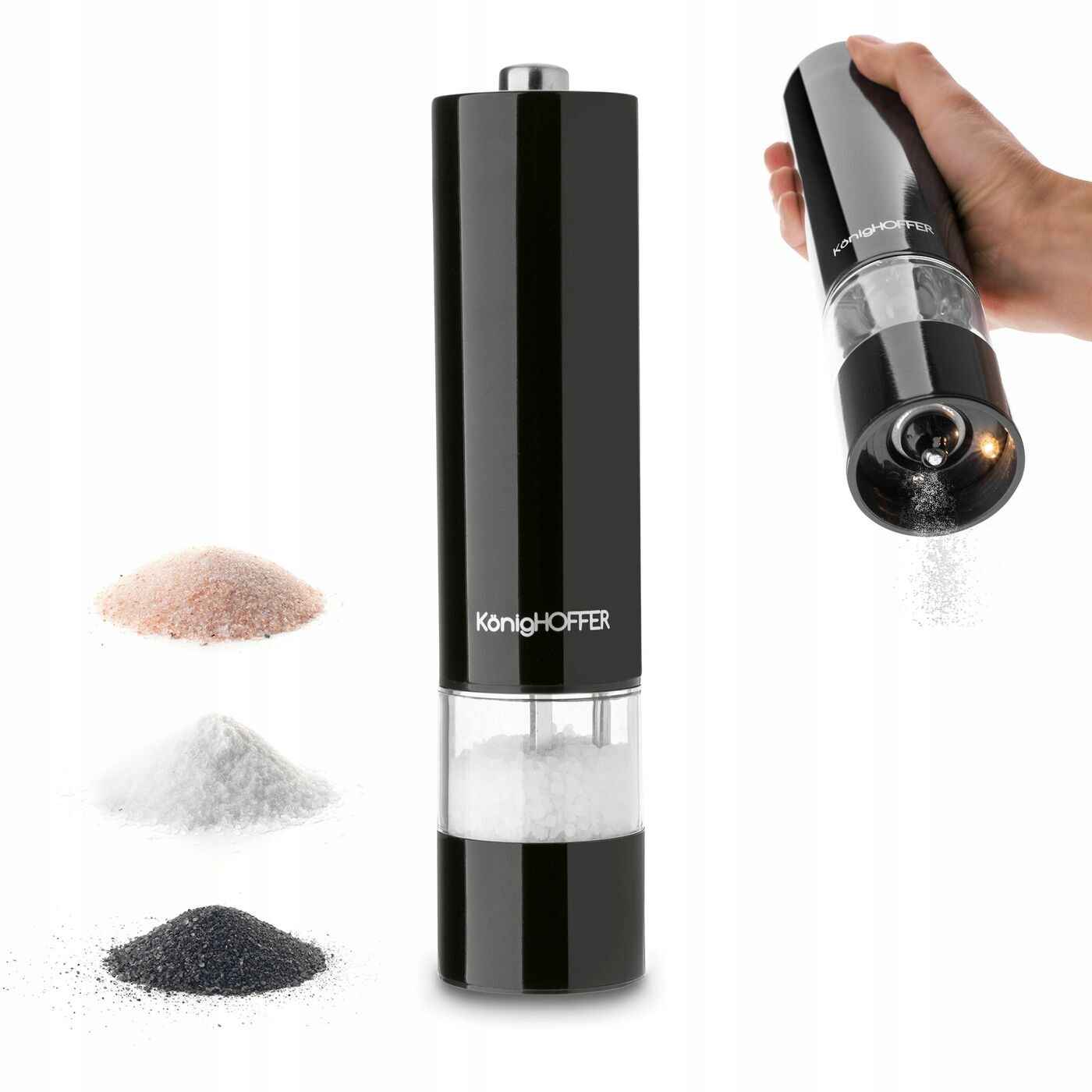 ELEKTRYCZNY MŁYNEK do soli i pieprzu PODŚWIETLENIE