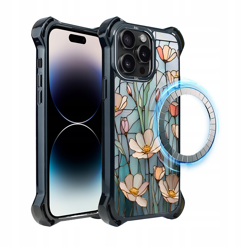 Pouzdro pro iPhone 14 Pro Ibizu DropGuard Ultra s MagSafe, Šepot květin