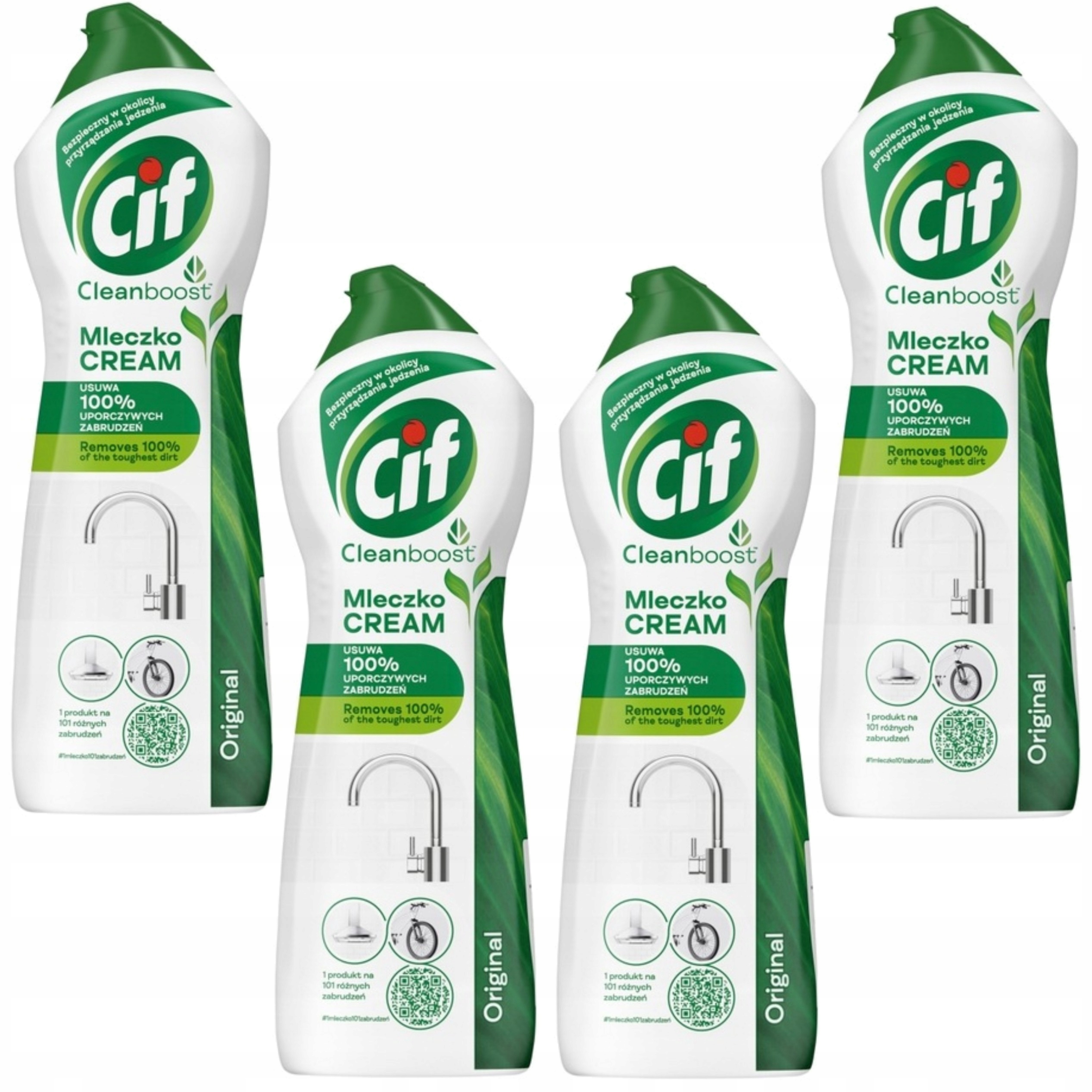 Levně Cif Cream Original Mléko s mikrokrystaly 650 ml 4 kusy