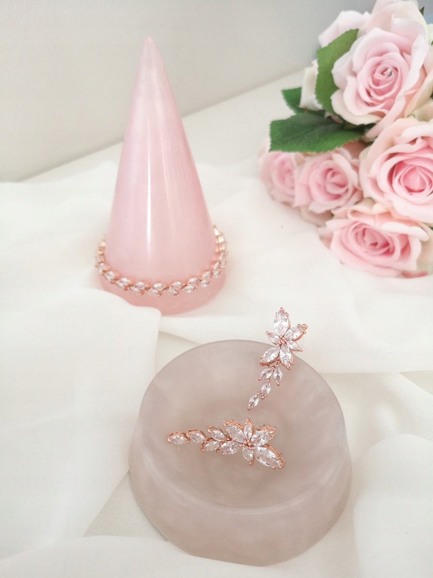 Kolczyki Amore Rose Gold Materiał Pozłacany