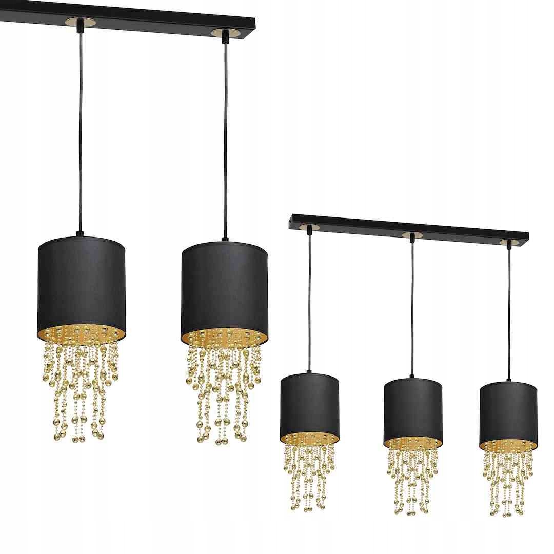 MiLAGRO Závesná lampa Almeria Black/Gold 3Xe27 Stropný luster s osvetlením