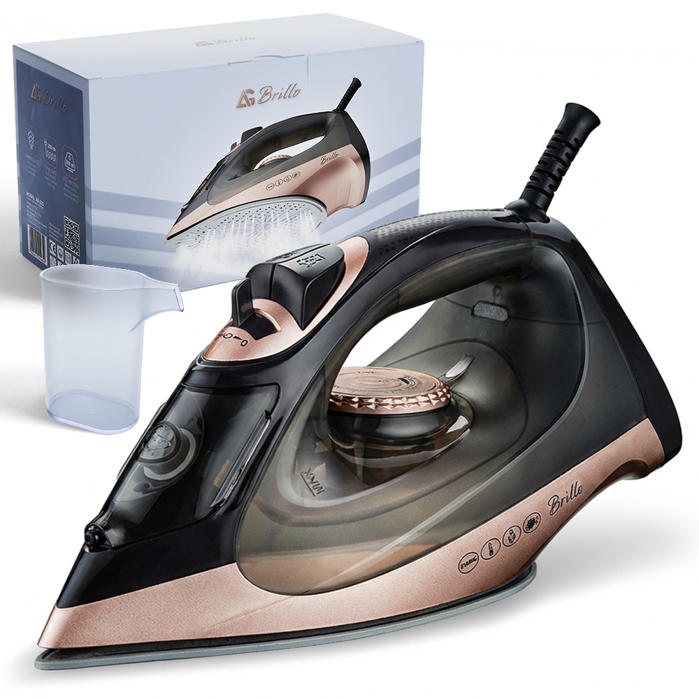 Żelazko Parowe 3000W Brillo Uno Ceramiczne Mocne Anti-drip Mocny Wyrzut