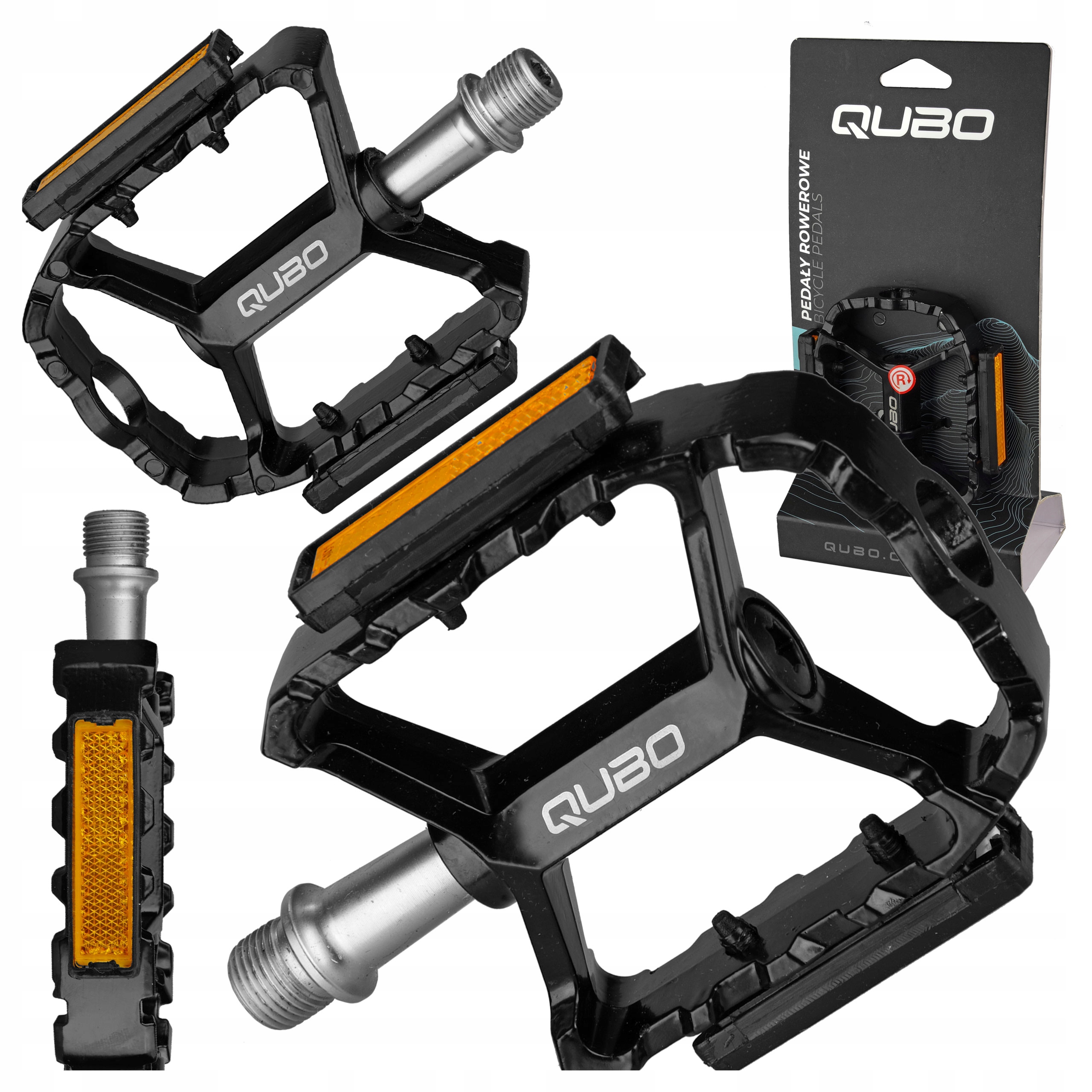Pedały Rowerowe Qubo City Aluminiowe Łożyska Maszynowe Mtb Trekkingowe