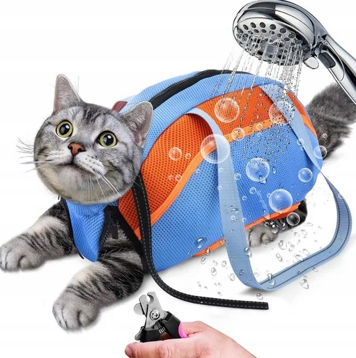 Levně Taška pro péči o kočku do koupele a stříhání drápků