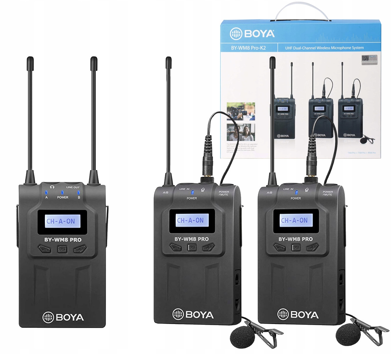 

Boya BY-WM8 PRO-K2 Bezprzewodowy Zestaw Audio Etui