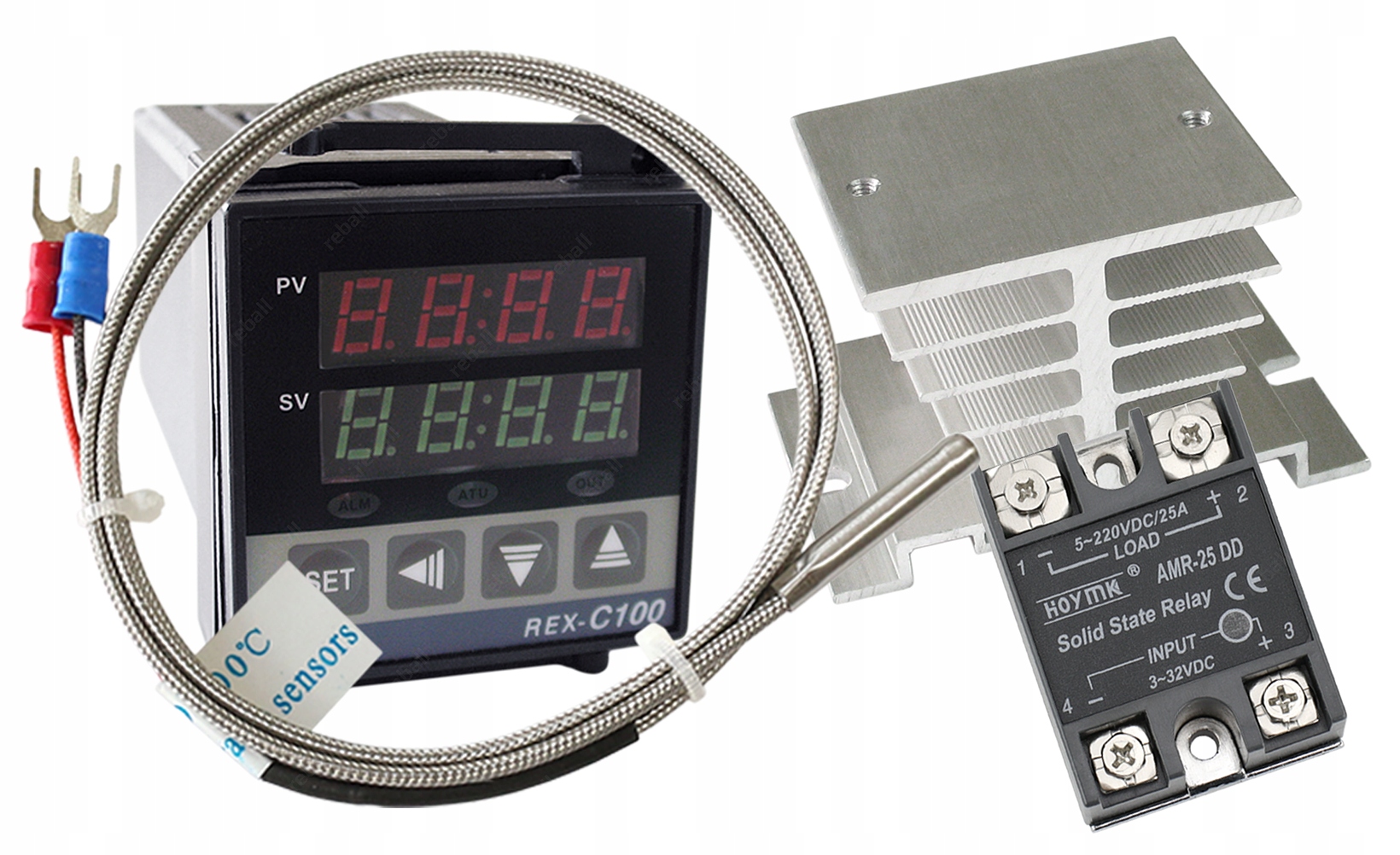 Regulátor Teploty REX-C100V Ssr 25A DDD Chladič