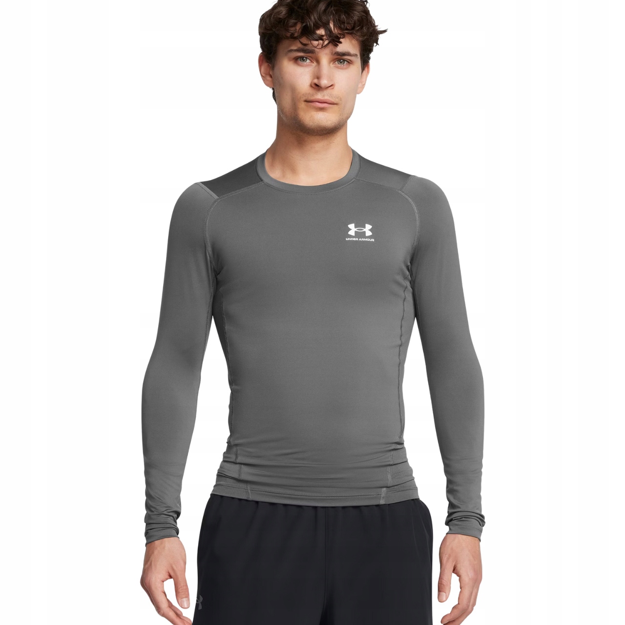 Pánské tričko Under Armour Hg Armour Comp Ls šedé 1361524 025 Velikost S