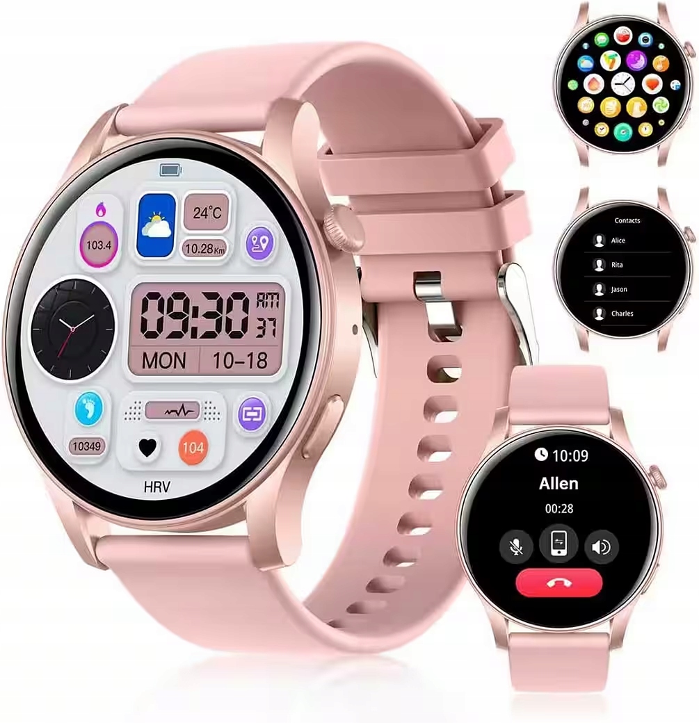 Chytré Hodinky Tulbeys KC88 Smart Watch růžové Amoled, fyzická aktivita