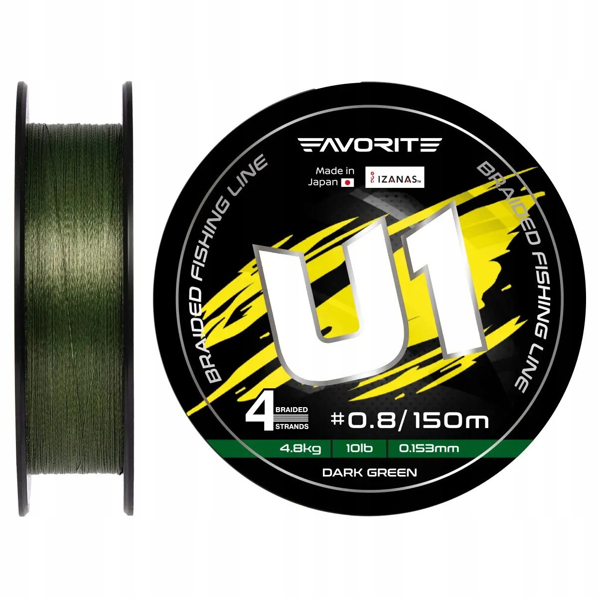 Plecionka Favorite U1 Pe 4x 150m (dark green) #0.6/0.132mm 8lb/3.6kg