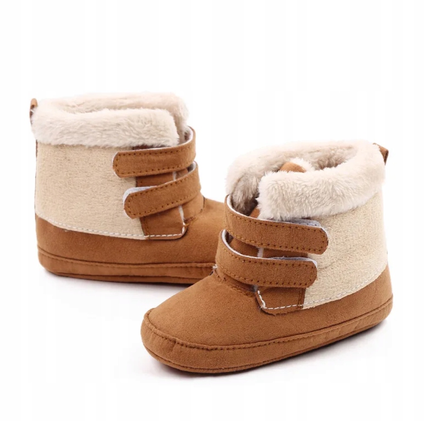 ZIMOWE BUCIKI kozaki dla chłopca KOZACZKI CHŁOPIĘCE 0-6 msc 11cm 17/18 BRĄZ Długość wkładki wew. 11 cm