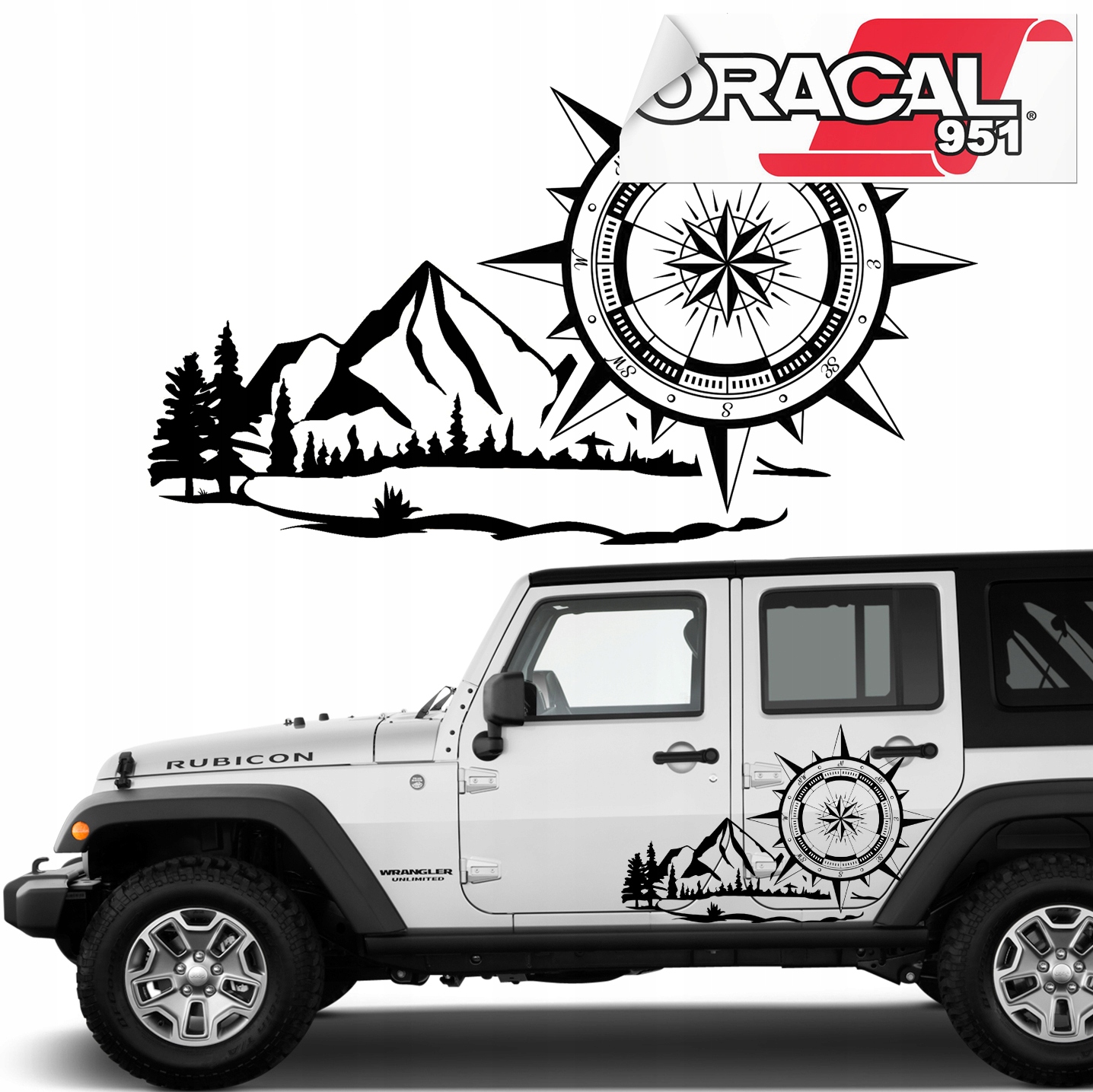 Наклейка на автомобиль Роза ветров OFFROAD 60x94