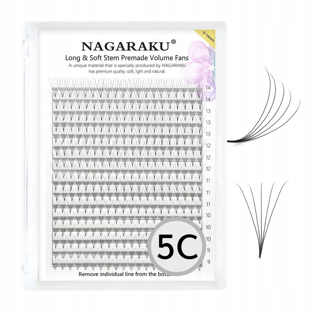 

Rzęsy Nagaraku Kępki MIX 5D C 0.07 9-14mm 320szt.