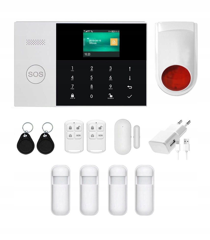 Bezprzewodowy alarm gsm WiFi HXA005 R4 syr. bezpr.