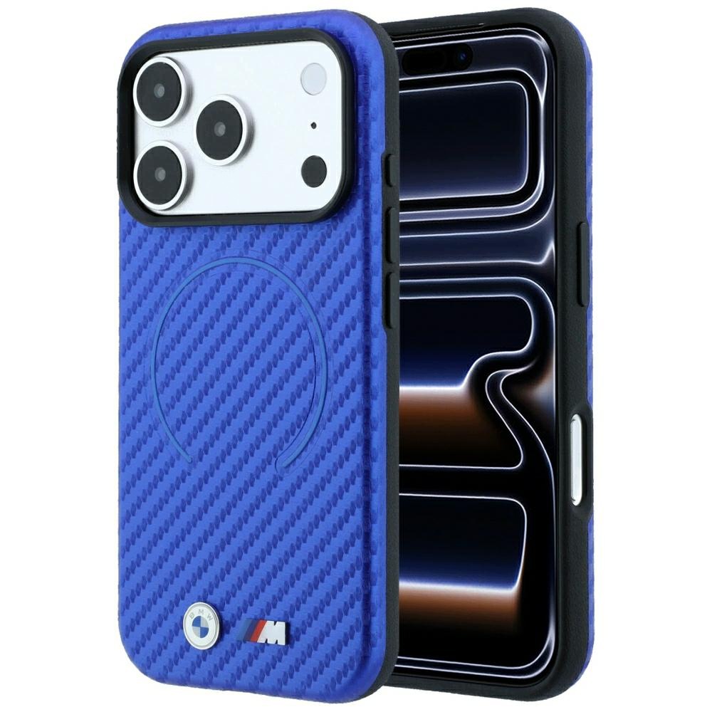 Pouzdro Bmw M Carbon Printed Ring pro iPhone 18 Pro Max 17 Pro Max, modré