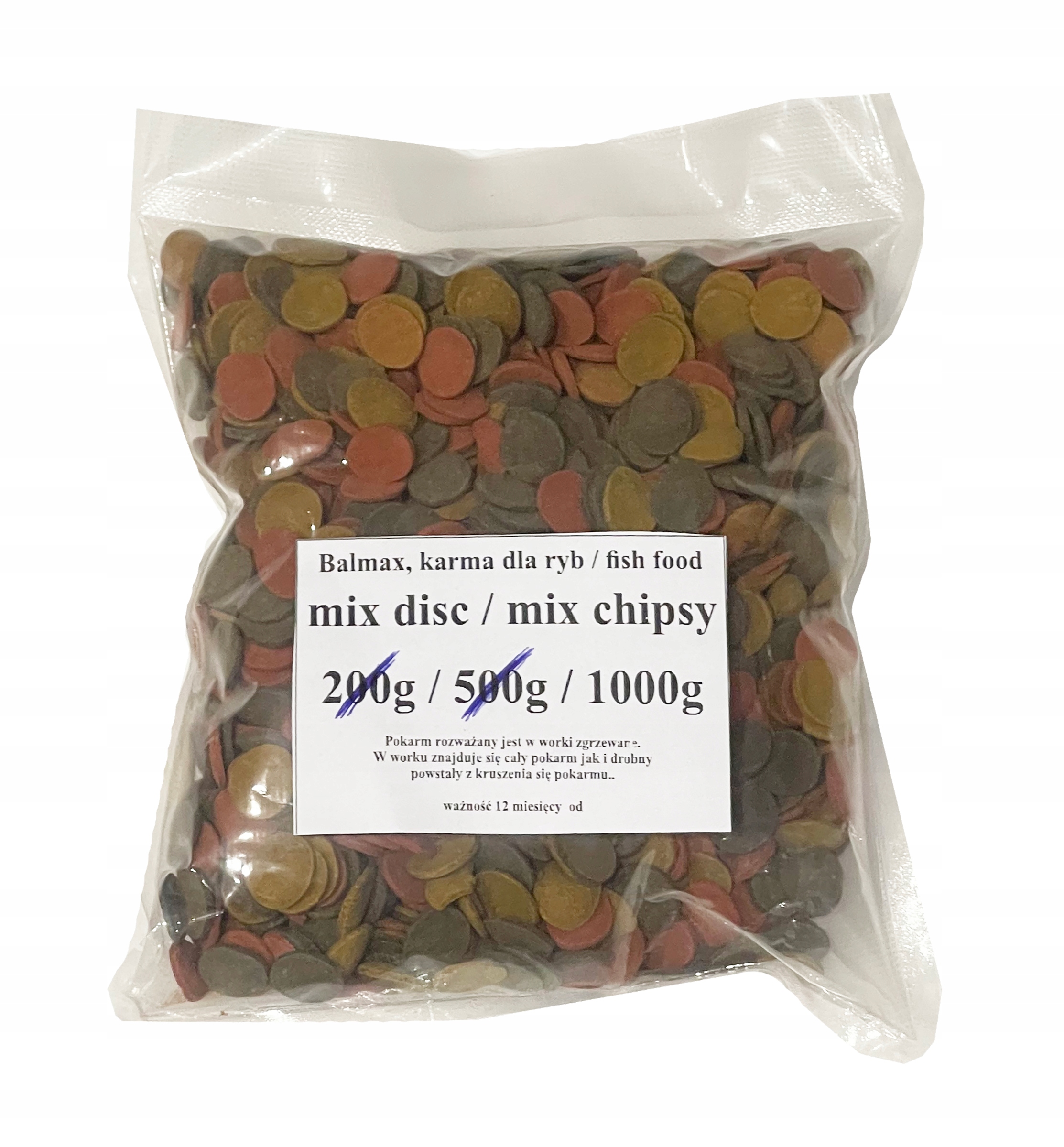 Levně Balmax, Mix disc, mix chipsy, krmivo pro ryby žijící při dně, pro ozbrojence, 1 kg.
