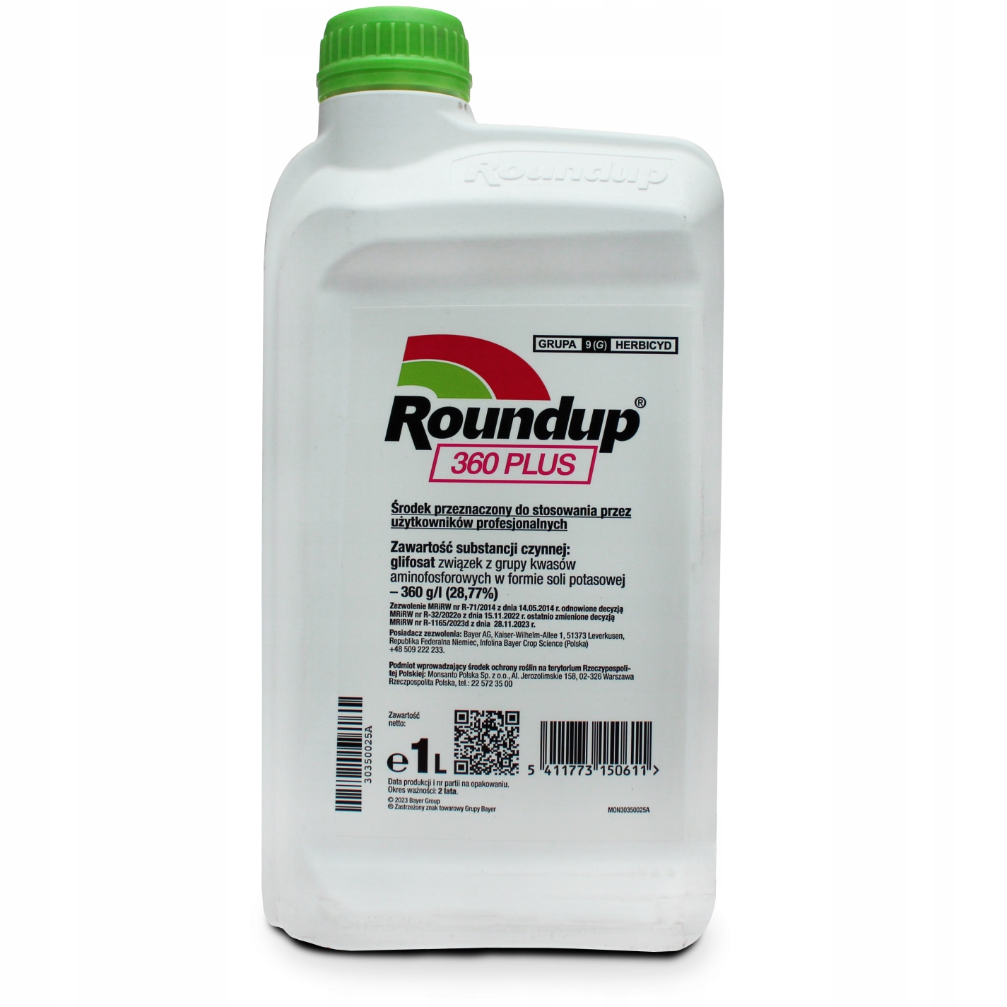 ROUNDUP 360 PLUS 1L RANDAP ŚRODEK OPRYSK CHWASTOBÓJCZY NA WSZYSTKIE CHWASTY Producent Roundup