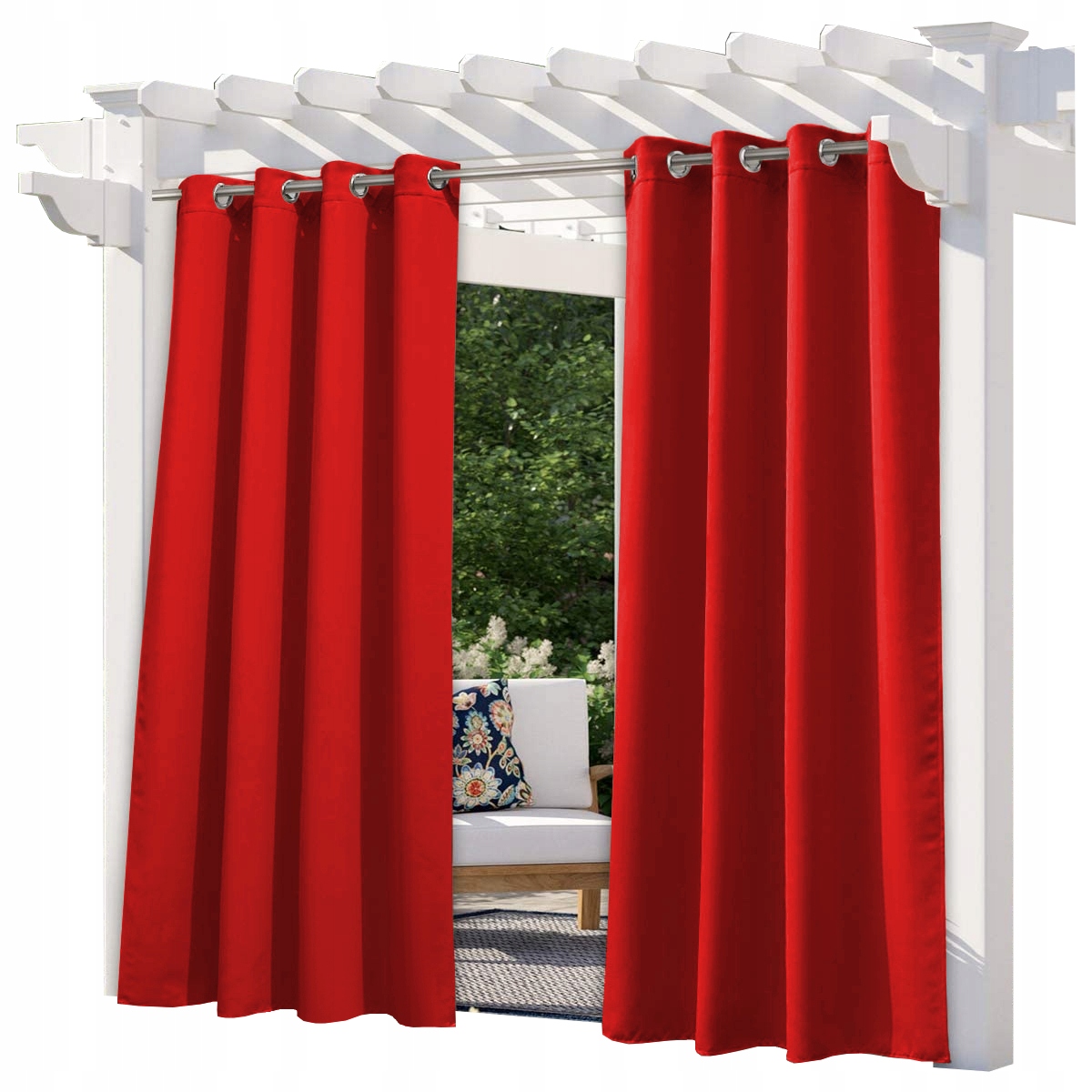 Zahradní závěs voděodolná 155x250 cm, červená