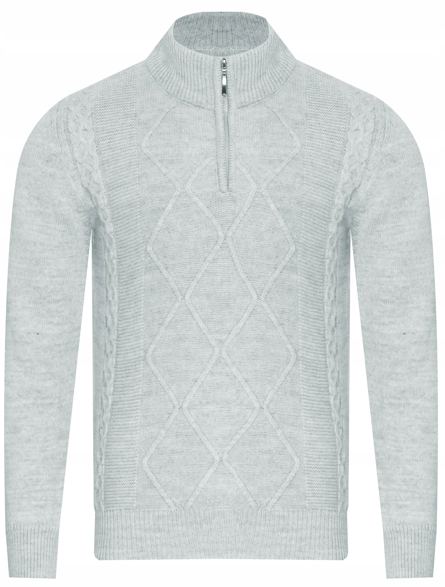 Pánský Svetr S Pologolfem 8157 Grey, vlněný, teplý, klasický, elegantní