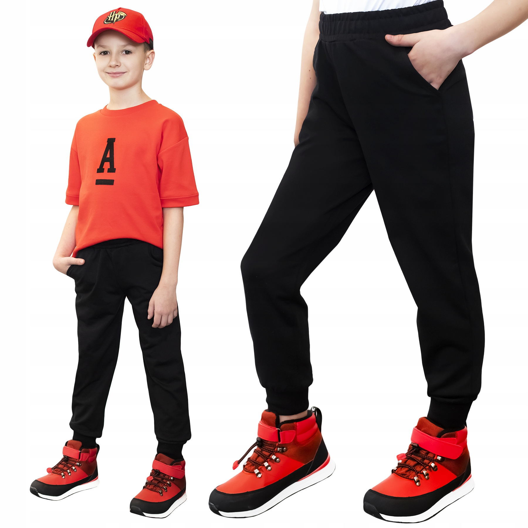 

Spodnie Dresowe Chłopięce Dres Joggery Czarne 134