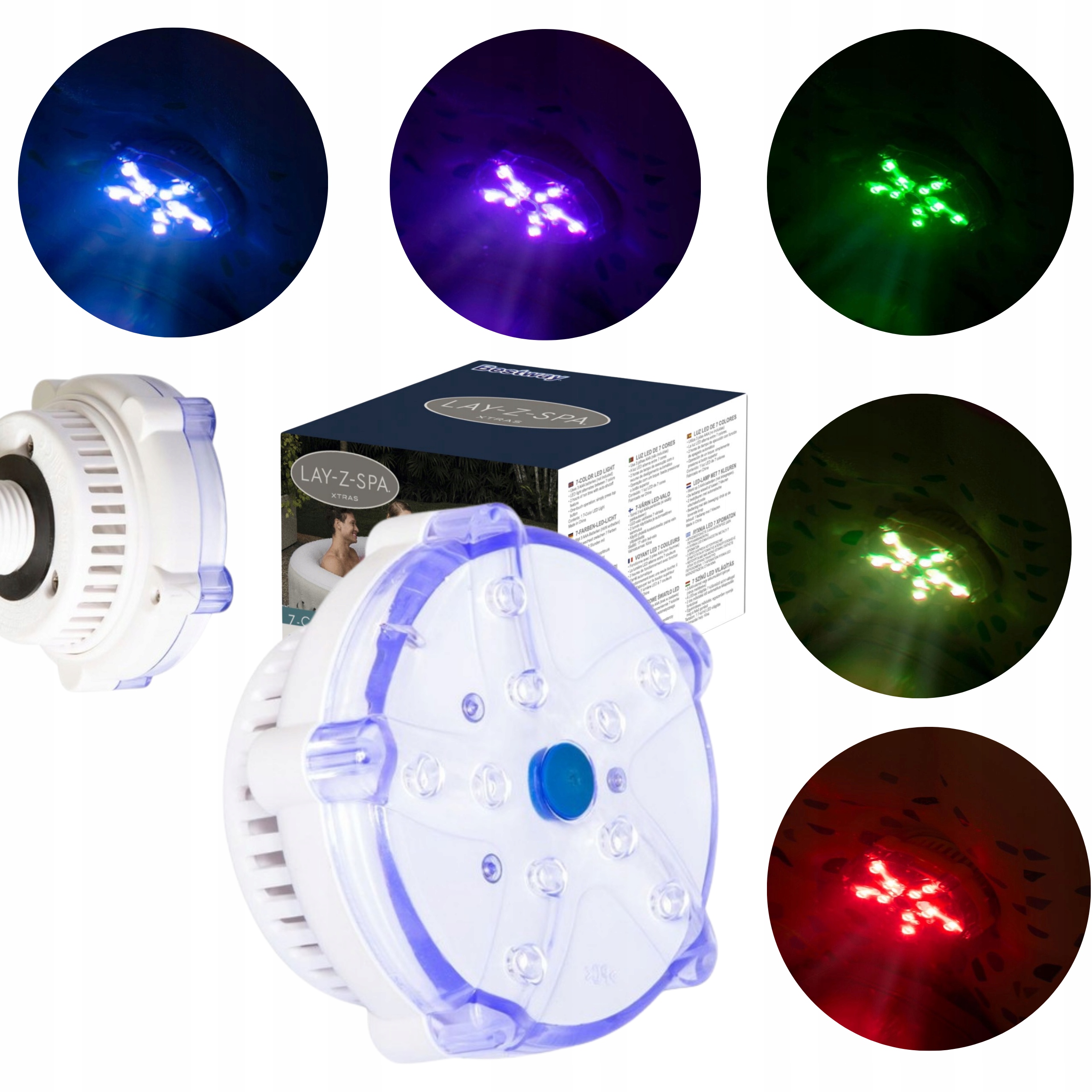 LAMPA BASENOWA LED DO BASENU DO JACCUZI LAY Z SPA NA BATERIĘ 7 TRYBÓW