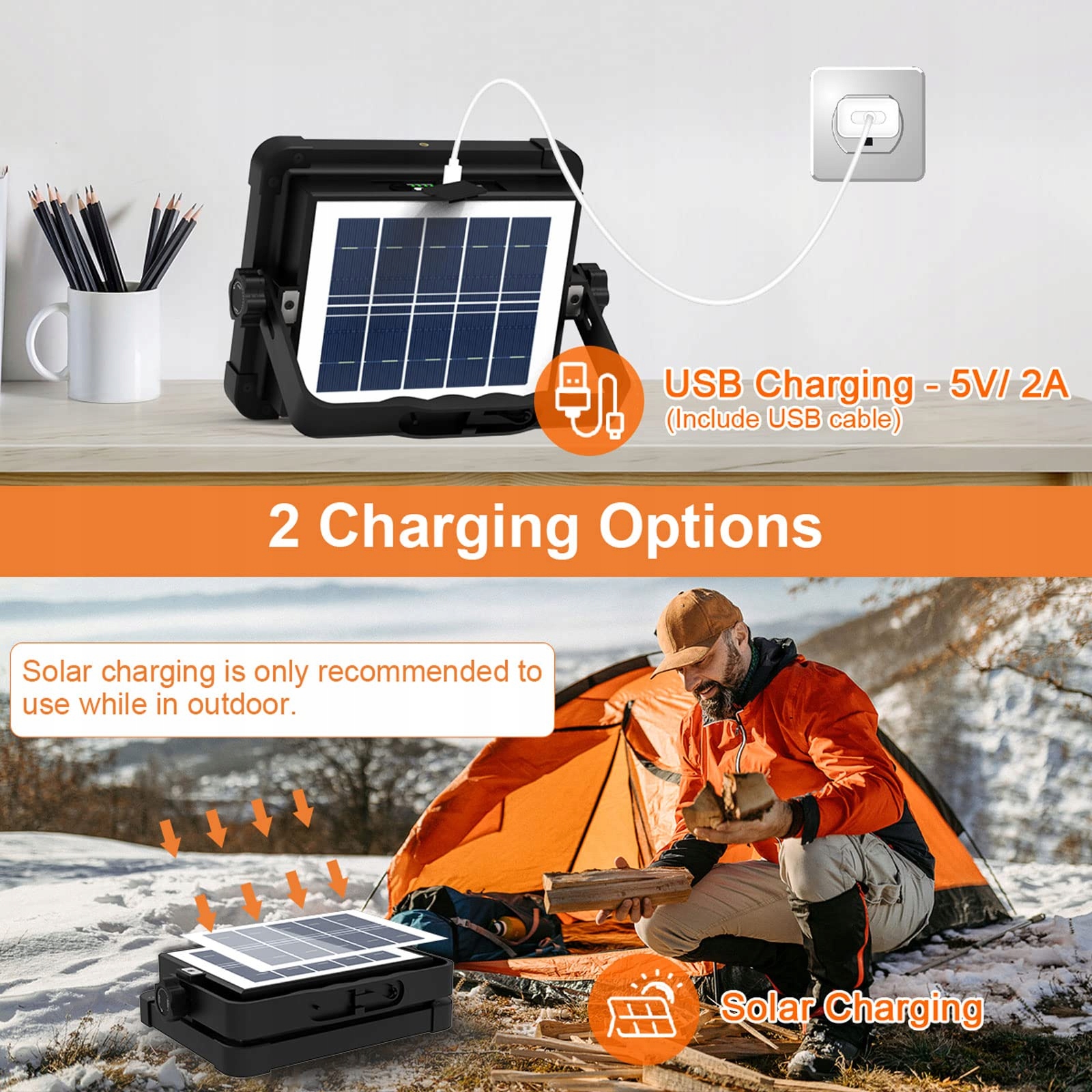 ERAY 150W LED Lampa Budowlana Solar Akumulatorowa Z Pilotem — miniatura 3