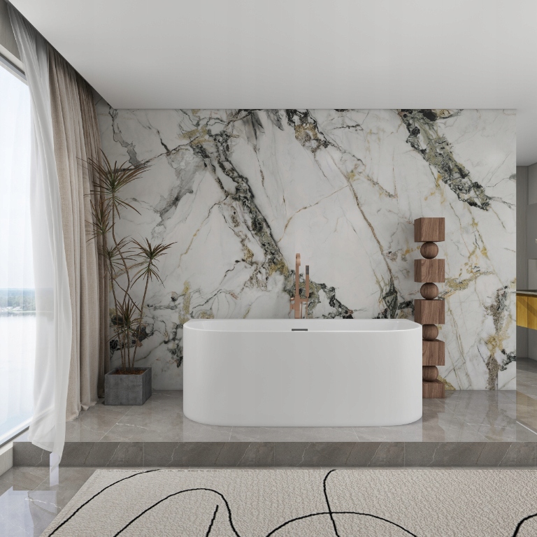 AQUAUNO WANNA PRZYŚCIENNA 170x80 cm WOLNOSTOJĄCA BIAŁA AKRYL 3,5 mm Kod producenta 100101010102-3