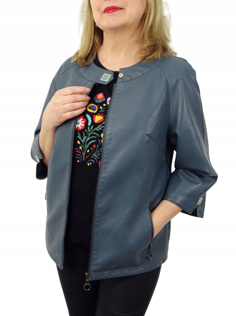 Kurtka Damska Ramoneska z Ekoskóry Mirella 6XL 52