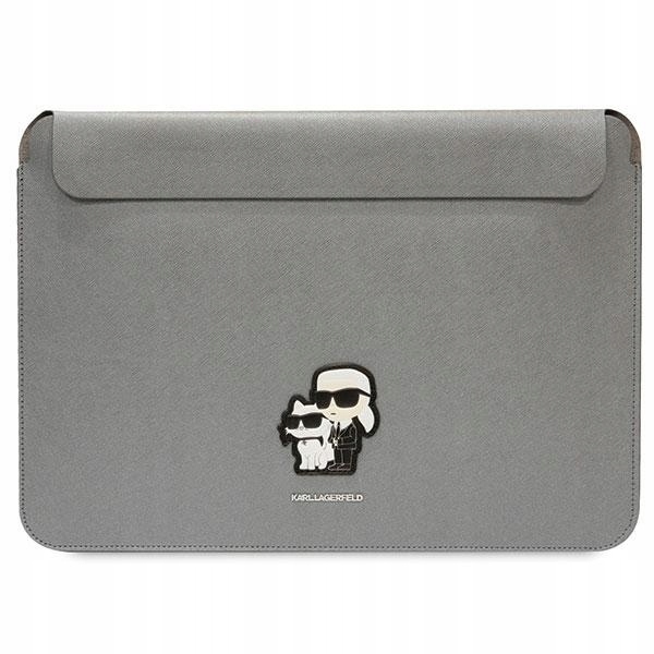 Karl Lagerfeld Nft Saffiano Karl Choupette Puzdro na notebook 16" strieborné