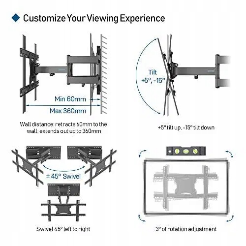 BONTEC Uchwyt ścienny do telewizora z możliwością Model CT137B-v02