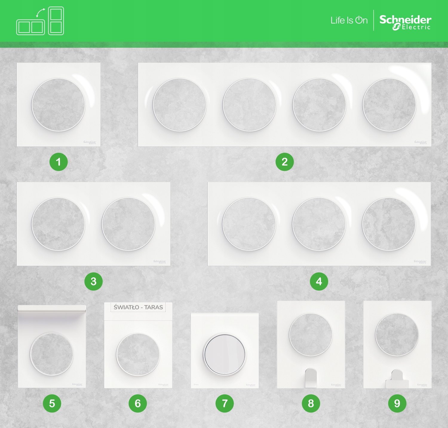 Schneider Electric Odace Style Odace Włącznik światła pojed. biały Typ Podtynkowy