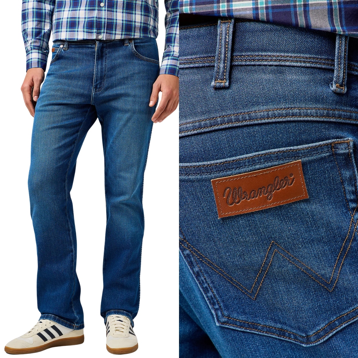 Wrangler Texas Verdant Tone Free To Stretch jednoduché džínové kalhoty W32 L32