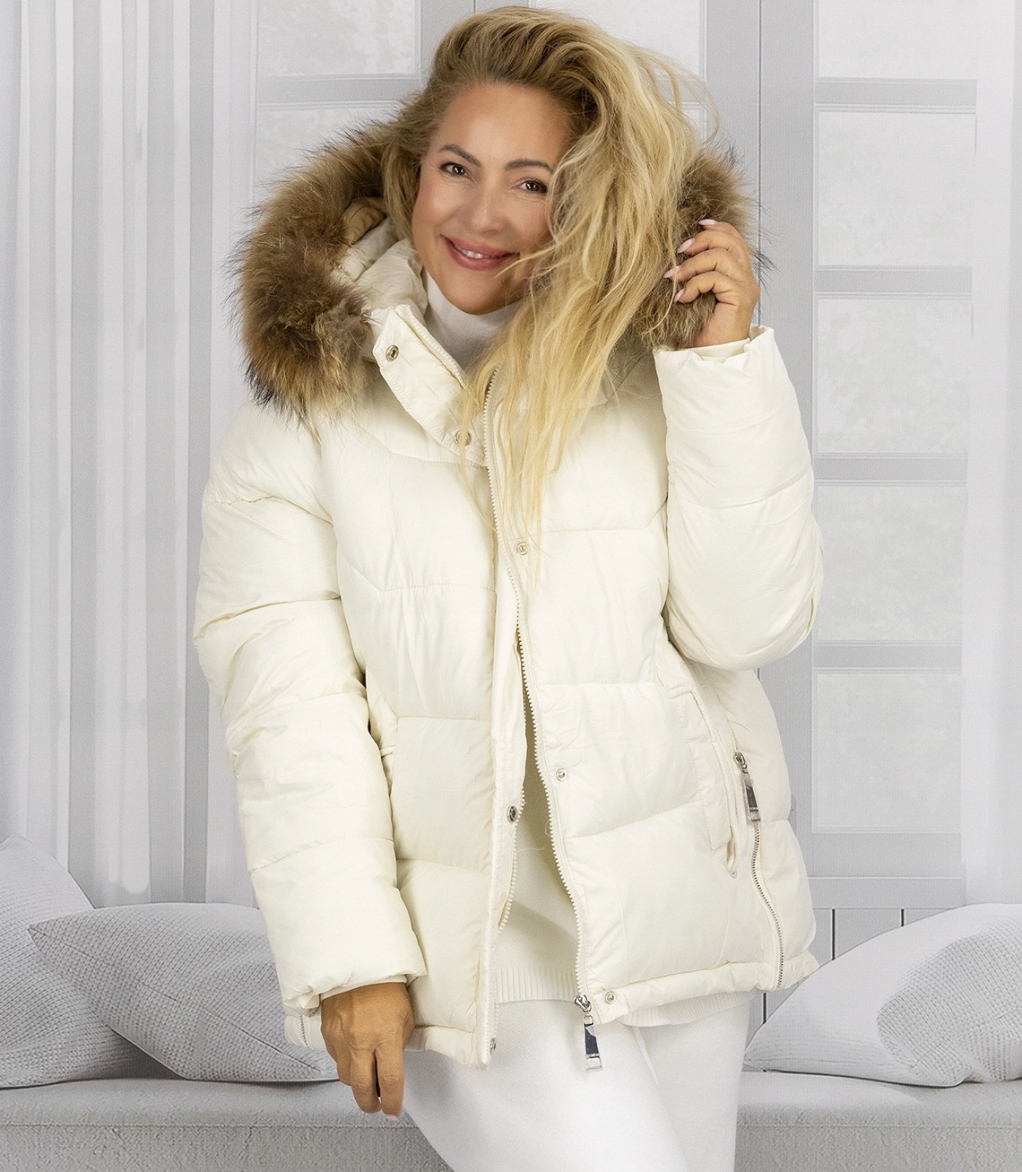 Dámská zimní bunda bomber s kapucí Agrafka 3XL