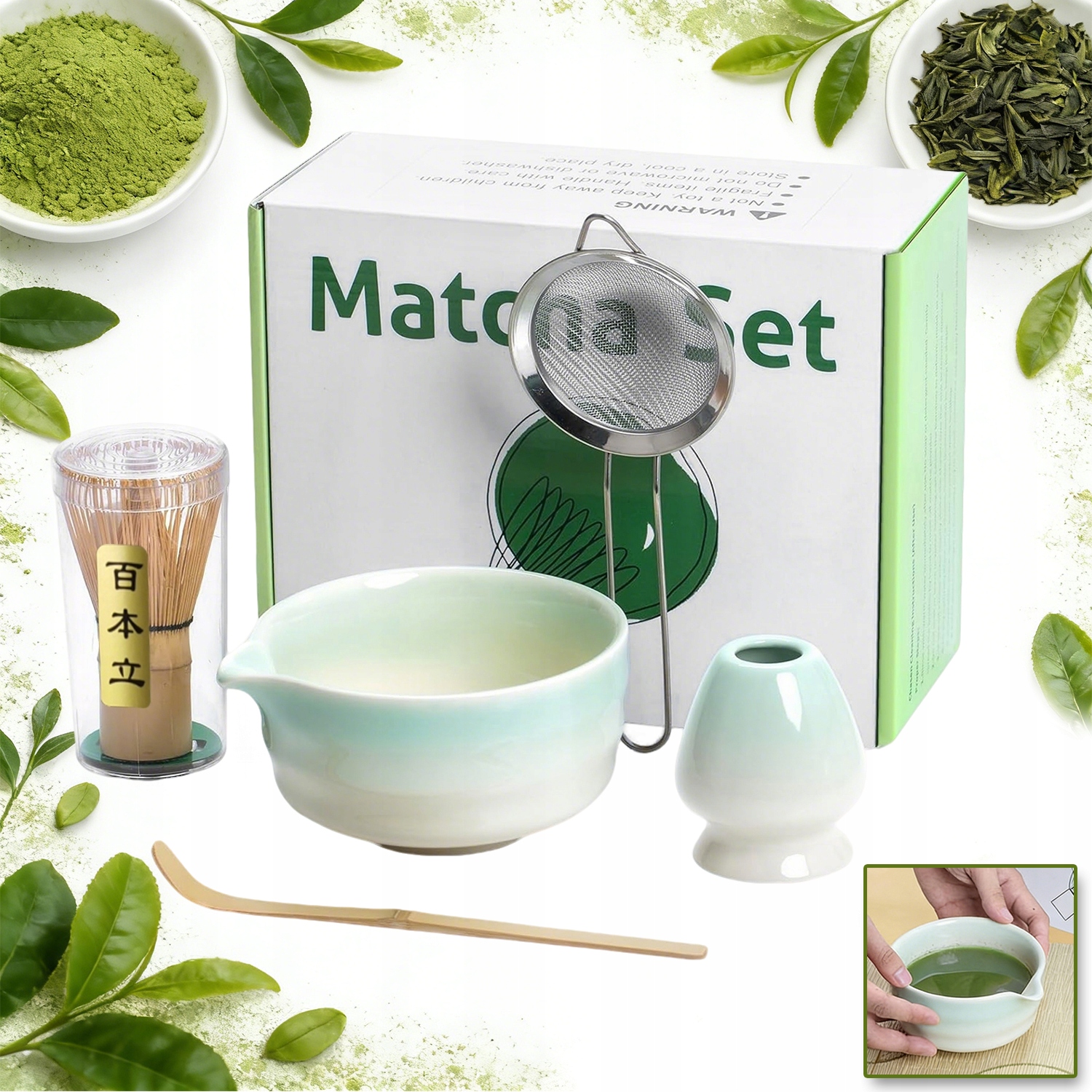 5KS Sada Na Ruční Čaj Matcha Startovací Sada Pro Mletou Matchu