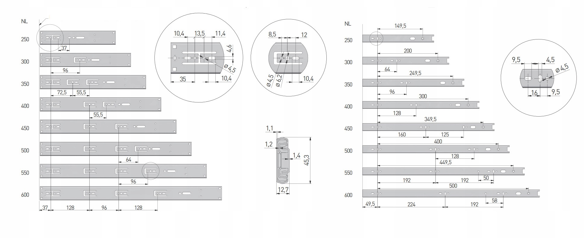 Prowadnica Versalite Plus 300mm CICHY DOMYK GTV Długość 300 mm