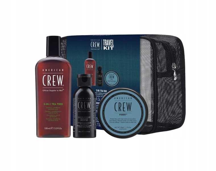 American Crew Travel Kit Zestaw kosmetyków dla mężczyzn z kosmetyczką
