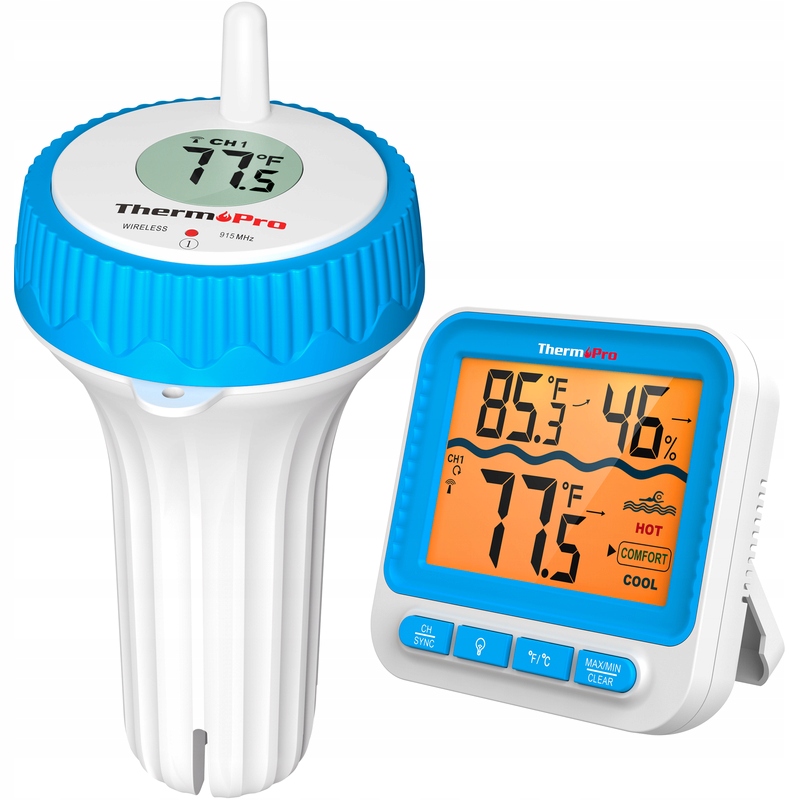 Bazénový teploměr Plovoucí vlhkoměr Sonda Senzor ThermoPro TP-211B