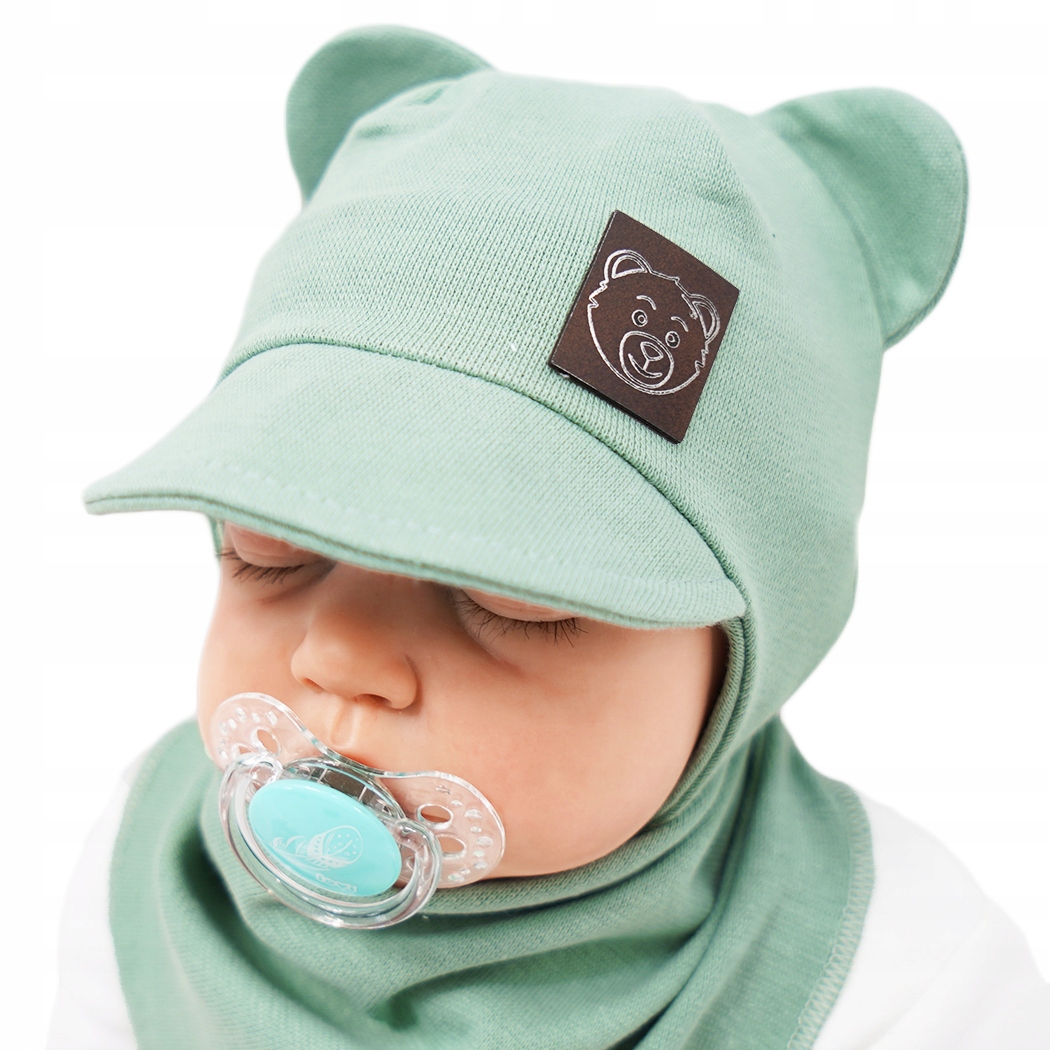 

Seledynowy komplet Irek czapka apaszka r.38-40