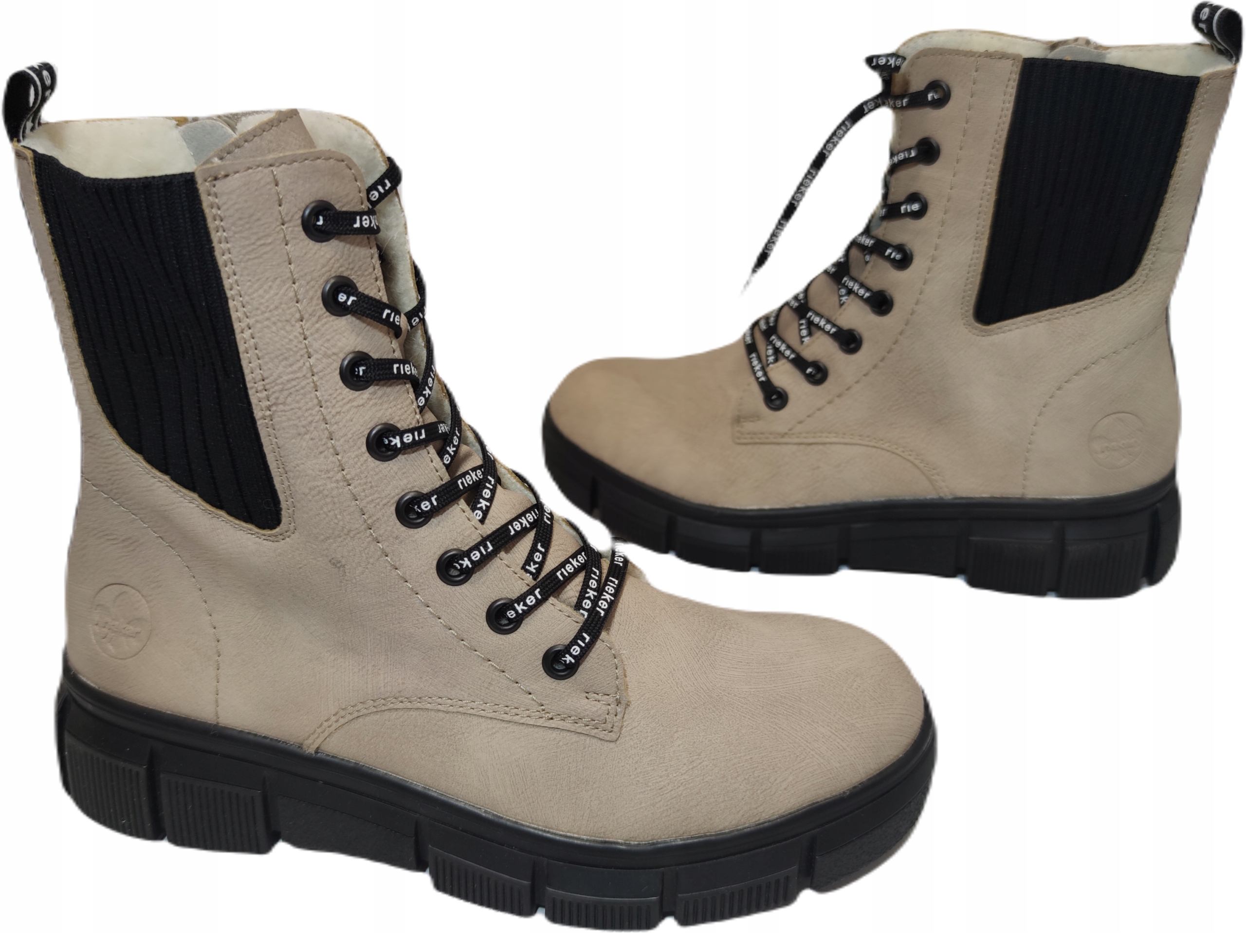 Módní kotníkové boty Vlna boty Rieker X3414 Béžová r37
