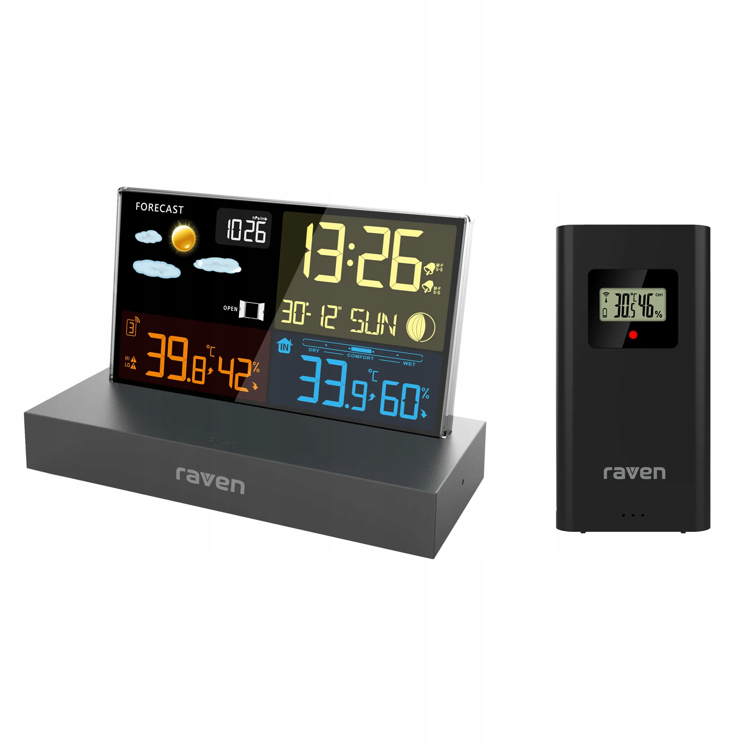 Stacja pogody Raven ESPOG10 Budzik Barometr Prognozowanie Bezprzewodowy 60m