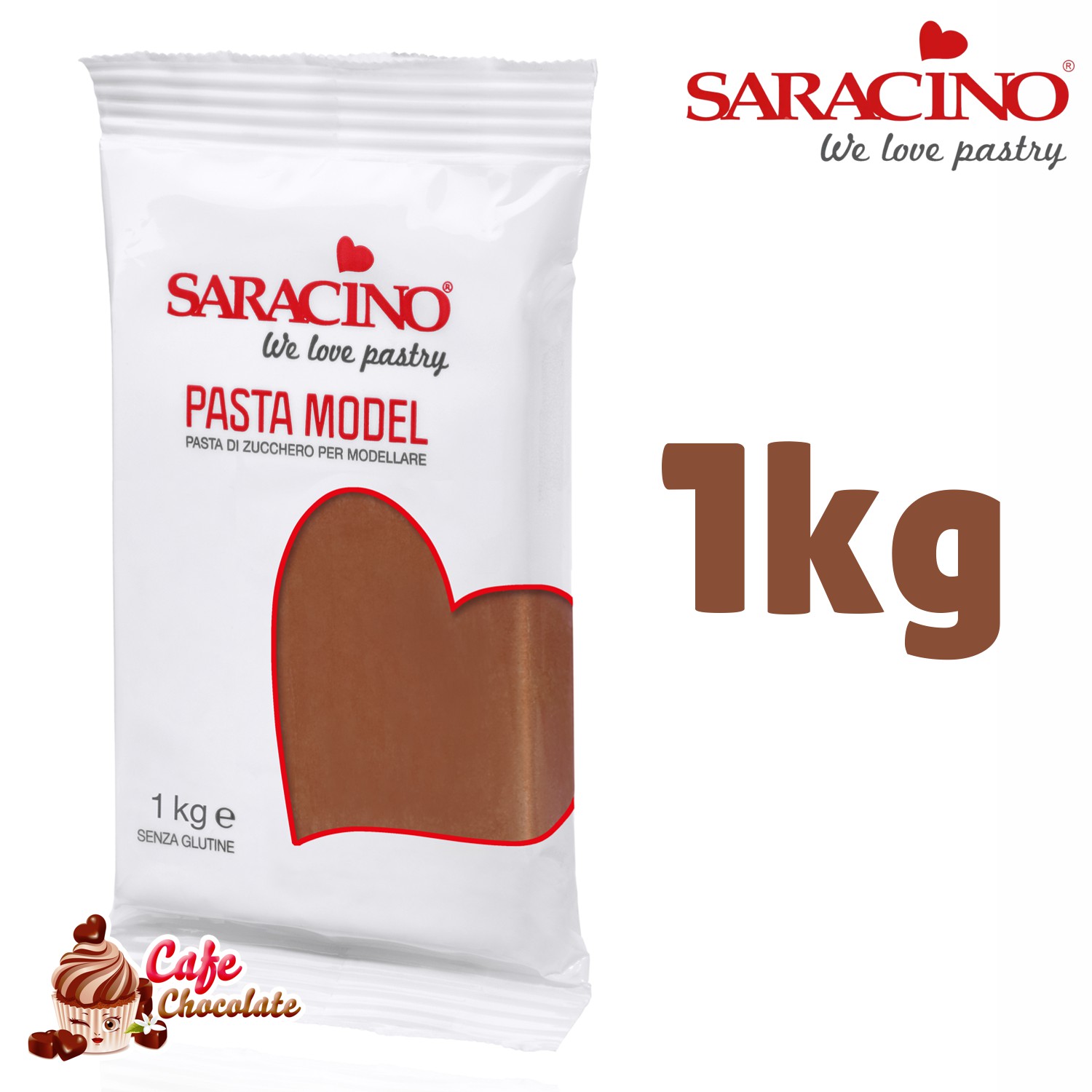 Saracino masa cukrowa do modelowania figurek brązowa 1kg