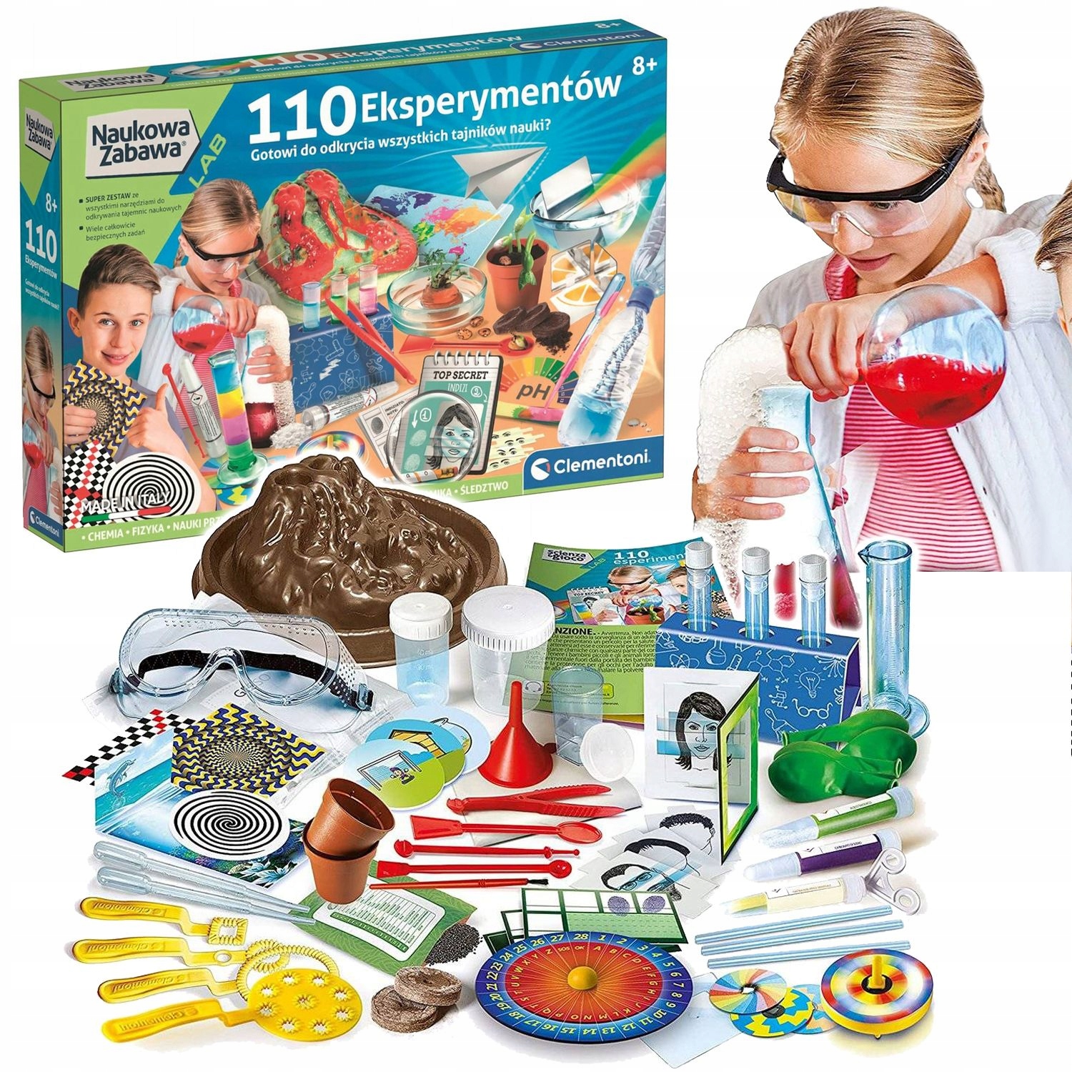 

110 Eksperymentów Zestaw Naukowa Zabawa Clementoni