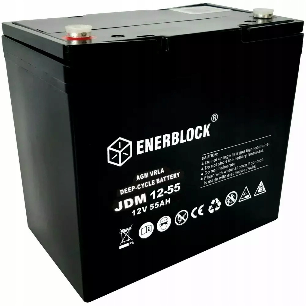 Akumulator Agm 12V 55AH Enerblock Bezobsługowy Deep-cycle