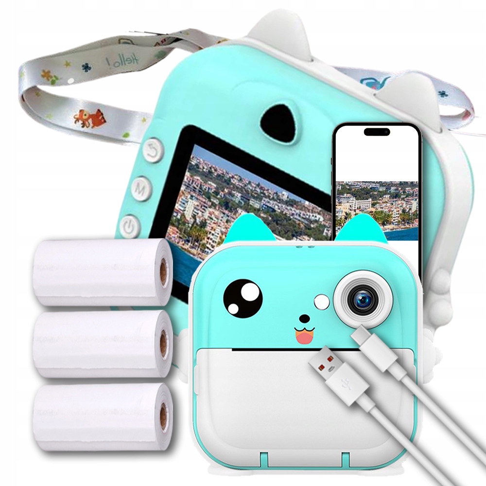 Instantní Fotoaparát Pro Děti, 200W Pixelová Tiskárna S Možností Úprav 3 Rolky