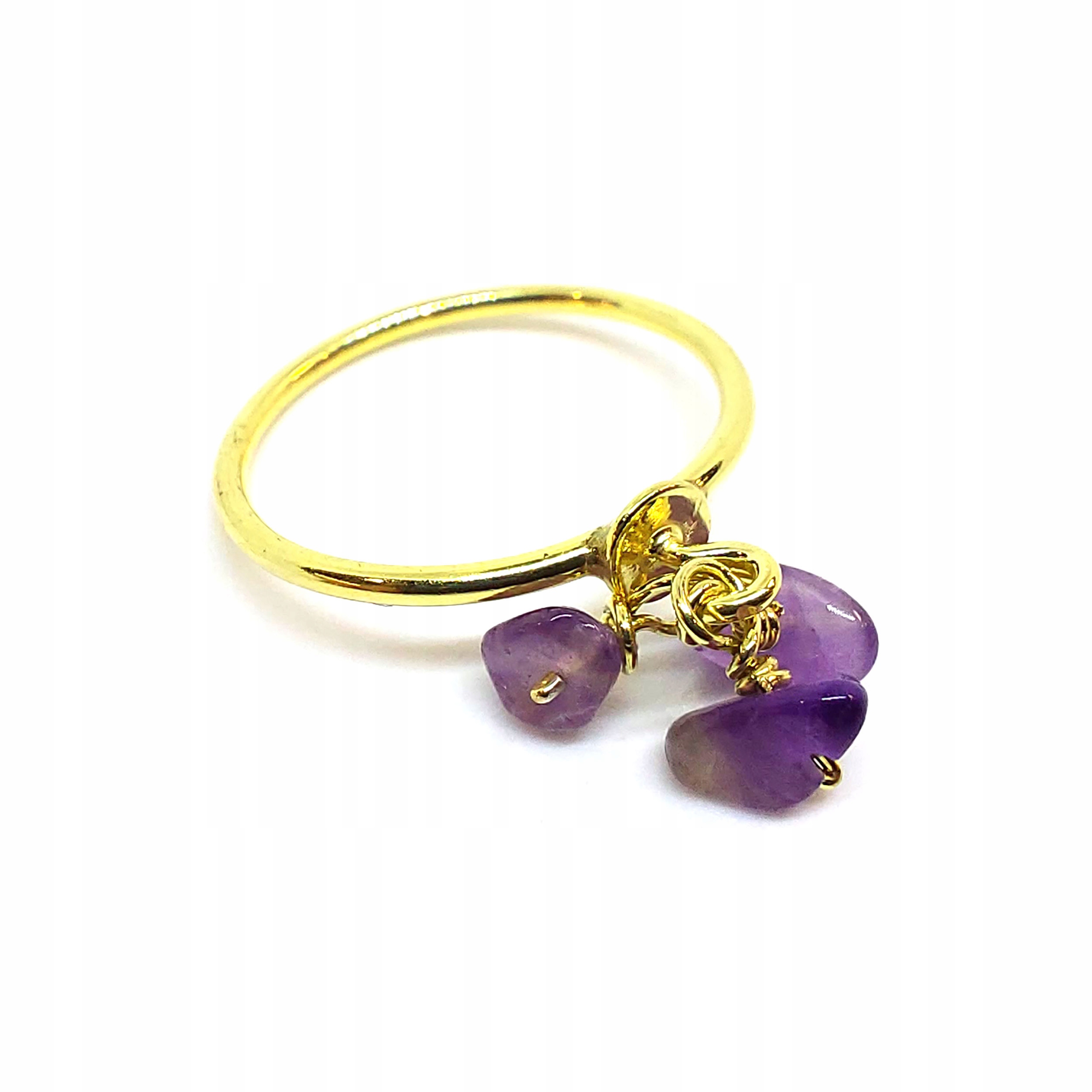 Stříbrný prstýnek s visícími ametysty, ametyst