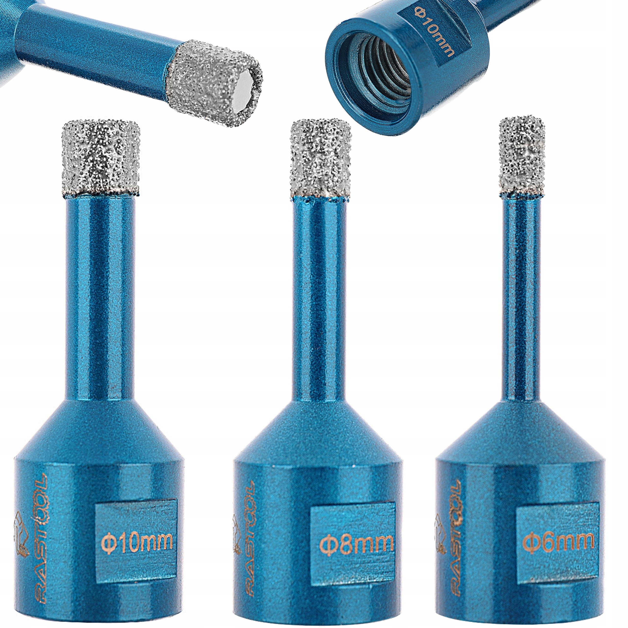 Zestaw Wierteł Diamentowych Koronki Otwornice Do Gresu 3SZT M14 Rastool