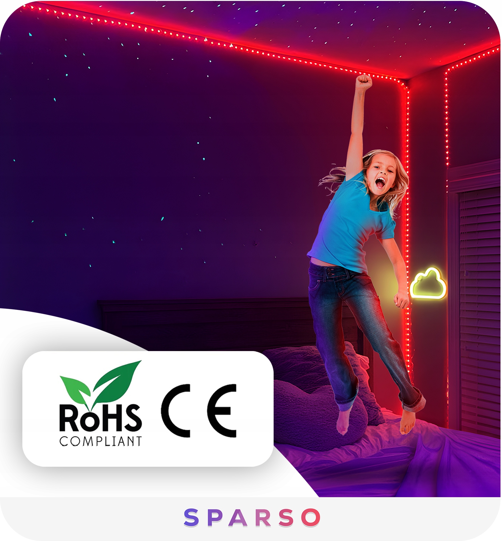 TAŚMA LED RGB 10M 230V 12V LEDY z PILOTEM Bardzo mocna APLIKACJA + PORADNIK Długość 10 m