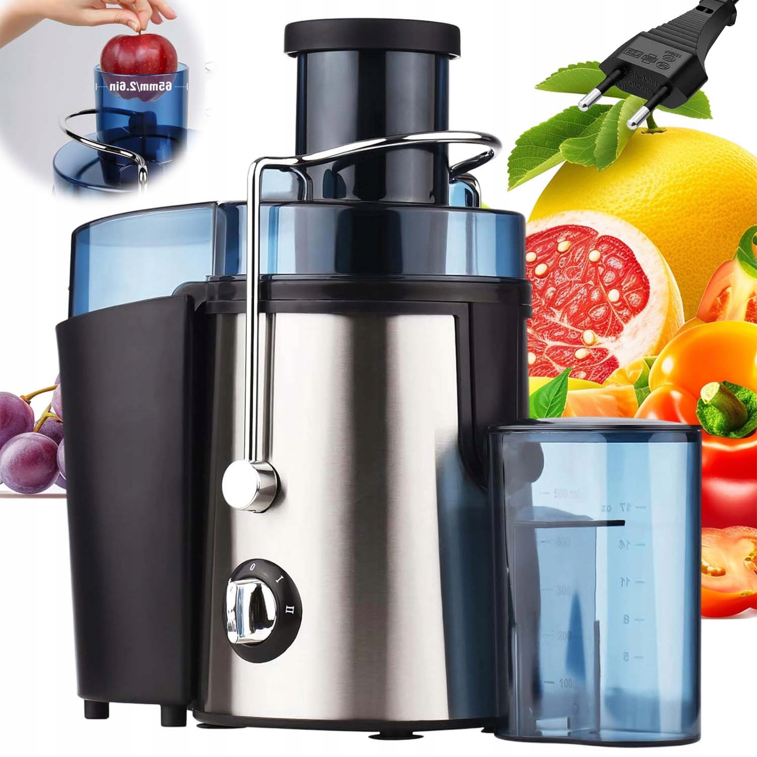 Elektrický Odšťavňovač Ovoce A Zeleniny 2 Rychlosti Výkonný 1000 W 500 ML