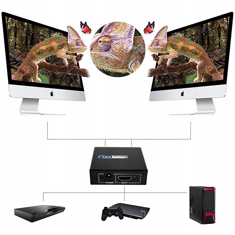 SPLITER ROZDZIELACZ WZMACNIACZ HDMI SPLITTER 1X2 SYGNAŁU AKTYWNY HUB 4K/60 Kod producenta 00015A8