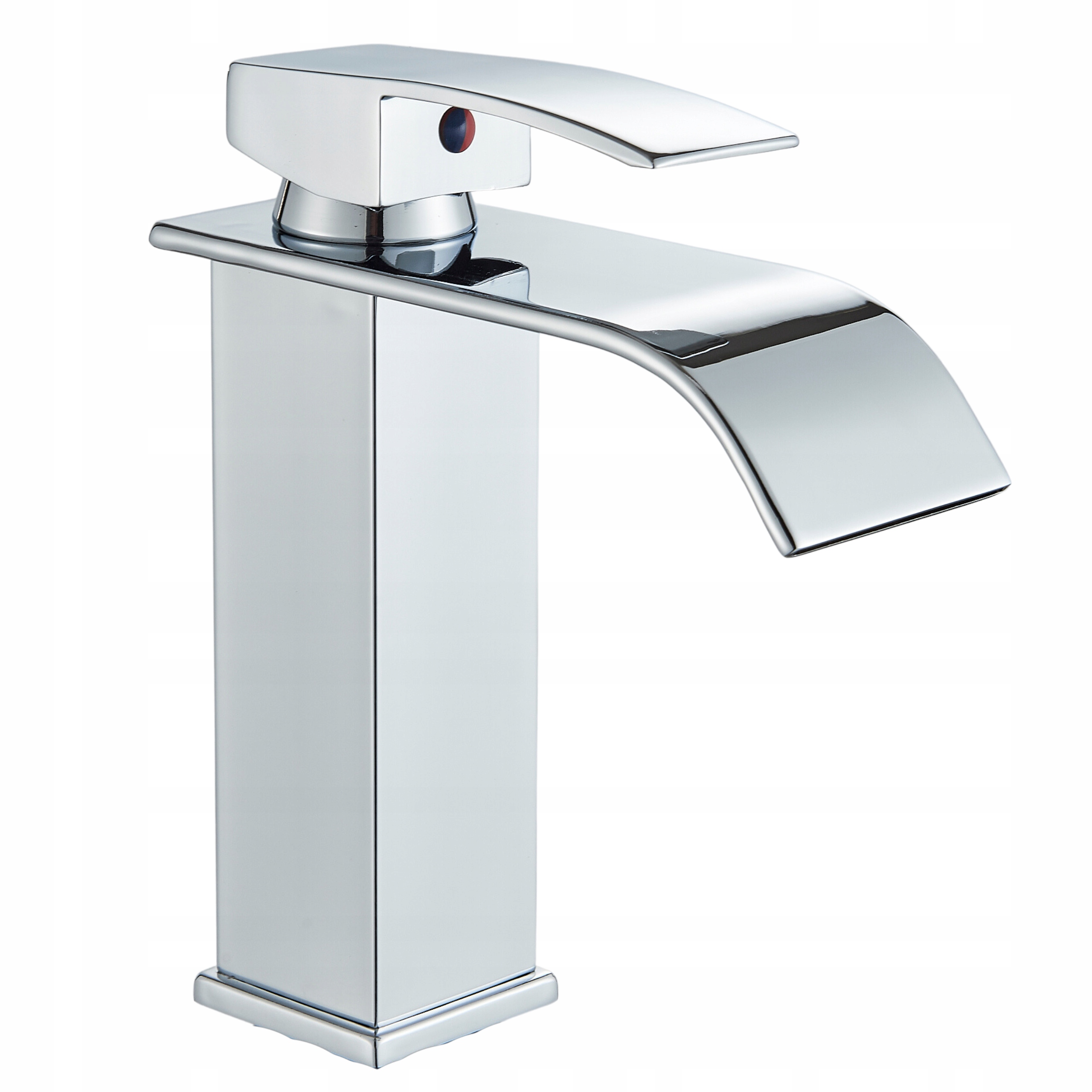 Stojící umyvadlová baterie Vodopád Nízká Baterie Mosaz Chrom